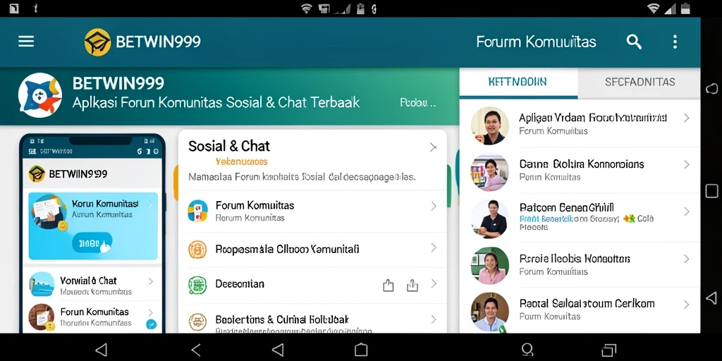 Antarmuka menarik dari aplikasi Forum Komunitas BETWIN999
