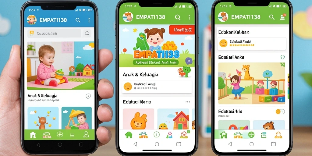 Antarmuka pengguna yang ceria dan fungsional untuk belajar anak.