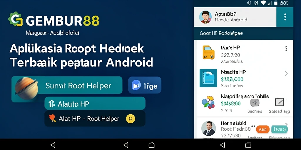 Tampilan utama GEMBUR88 yang menunjukkan proses rooting dengan antarmuka yang sederhana.