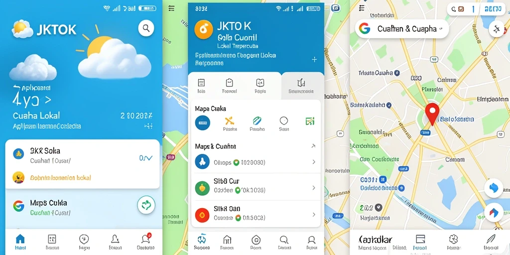 Antarmuka aplikasi <strong>JKTOK</strong> menampilkan data cuaca harian dan ramalan dengan jelas.