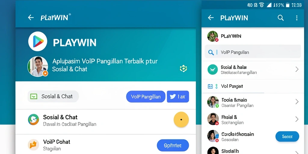 Tampilan antarmuka <strong>PLAYWIN</strong> yang sederhana dan intuitif untuk panggilan VoIP.